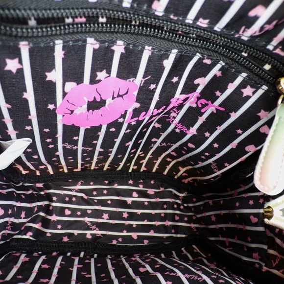 Luv Betsey Patent Logo Backpack with Front Pocket Pastel Multi-Color Rainbow main image 5